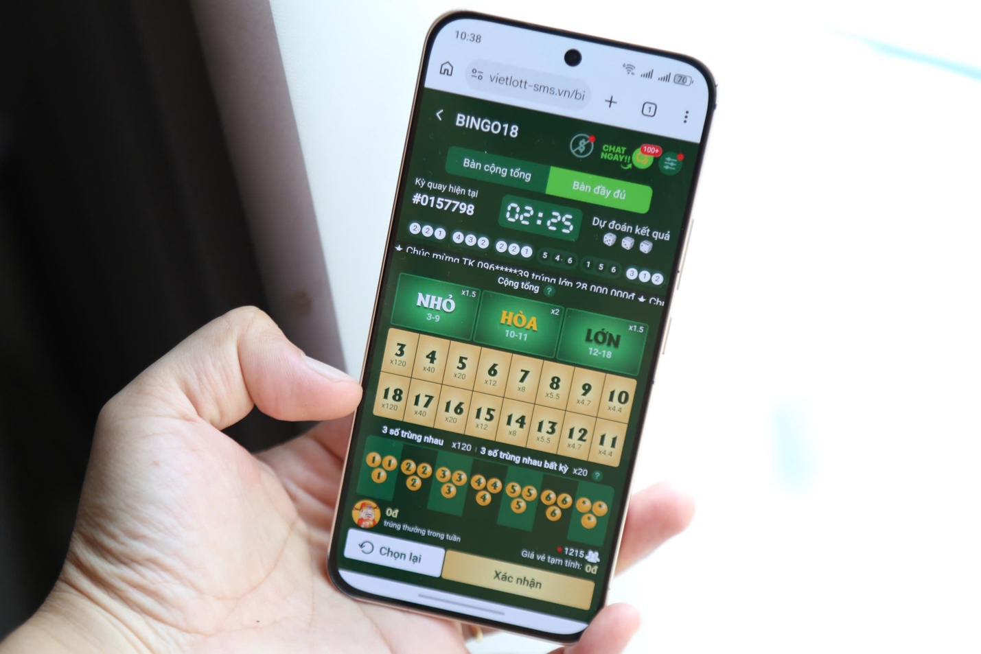 Bingo18 mở thưởng 6 phút/lần, chỉ có trên điện thoại.