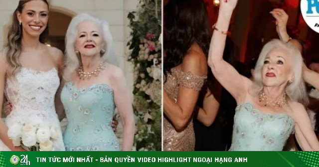 Bà nội U80 diện váy quây, nhảy 'cực cháy' trong tiệc cưới cháu gái