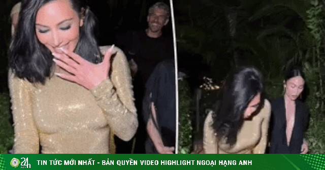 Kim Kardashian ngã dúi dụi khi mặc váy bó, xỏ giày đế khủng