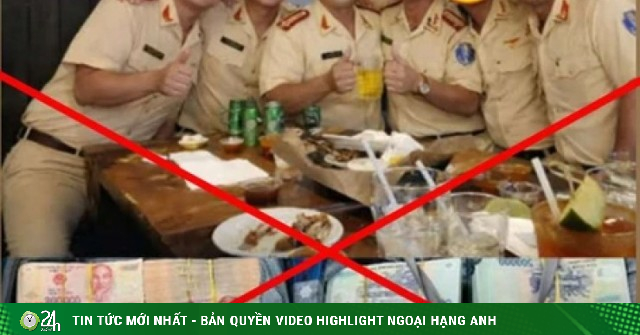Công an khẳng định hình ảnh CSGT 'ăn mừng' bên những cọc tiền là giả mạo, cắt ghép