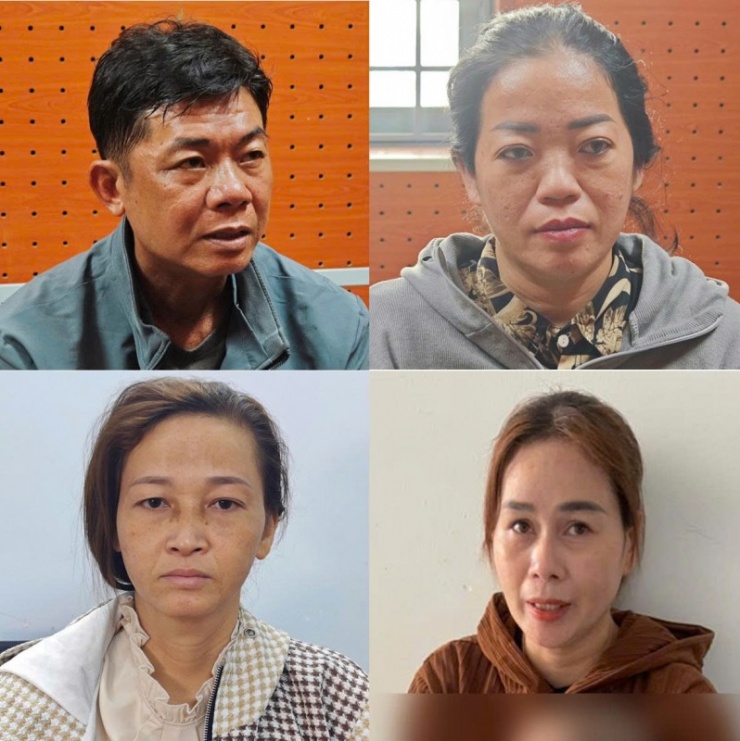 Các đối tượng Nguyễn Văn Tâm, Nguyễn Thị Yến Linh, Nguyễn Thị Thùy, Lê Thị Lài.