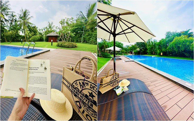 "Đọc sách, ngắm hoa, thả mình trong làn nước mát. Nghỉ dưỡng tại gia vẫn vui như được đi xa!"