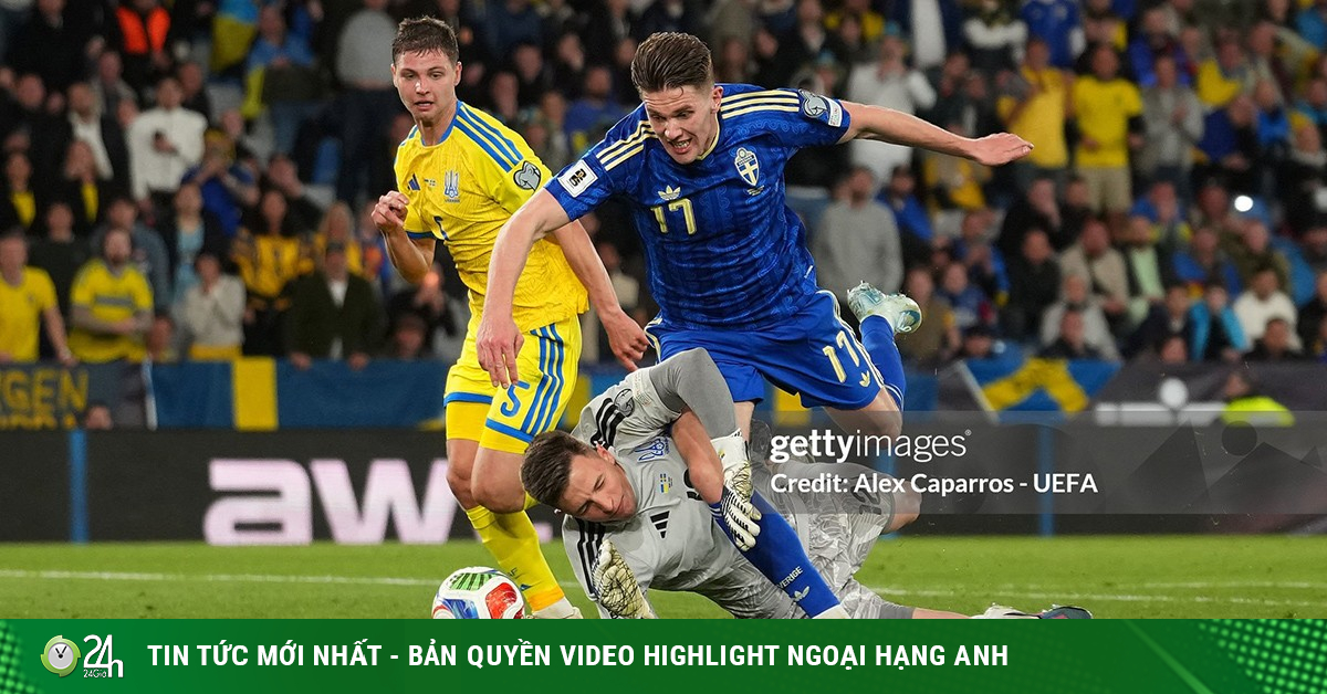 Video bóng đá Ukraine - Thụy Điển: Rực rỡ Gyokeres ghi hat-trick (Play-off World Cup)