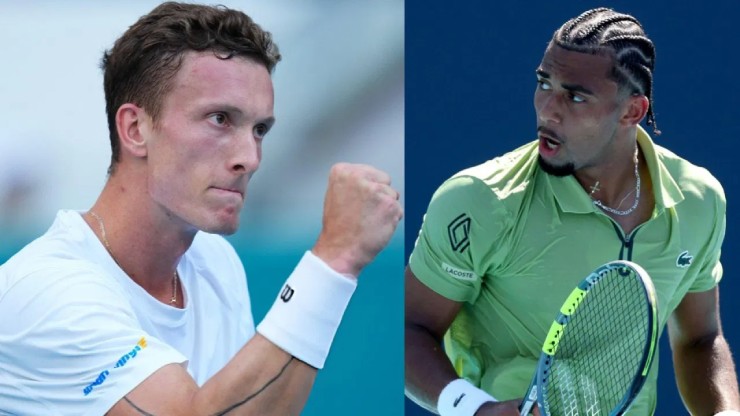 Lehecka (bên trái) được dự báo có lợi thế lớn hơn Fils (bên phải) cho tấm vé chung kết Miami Open