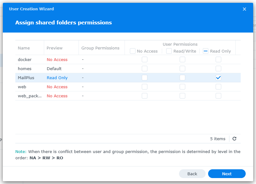 Thiết lập quyền chỉ sử dụng MailPlus.