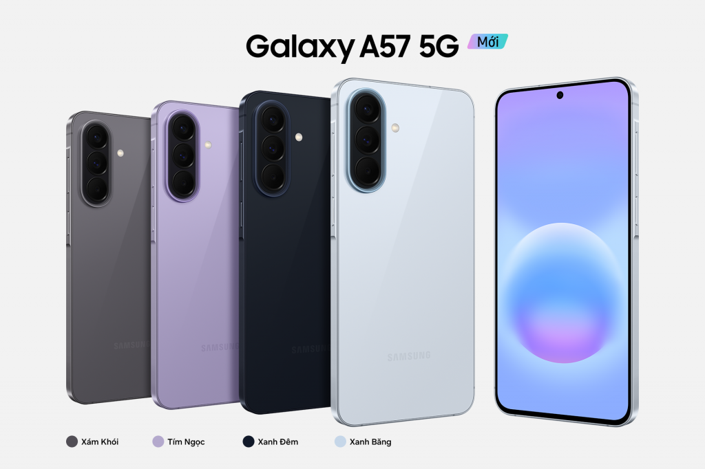 The Galaxy A57 stands out with its slimmest design in Samsung's A-segment. (Image: The Gioi Dien Dong)