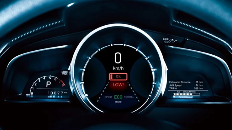 Hệ thống cảnh báo đa cấp sẽ hoạt động khi pin xe điện còn dưới 20%.