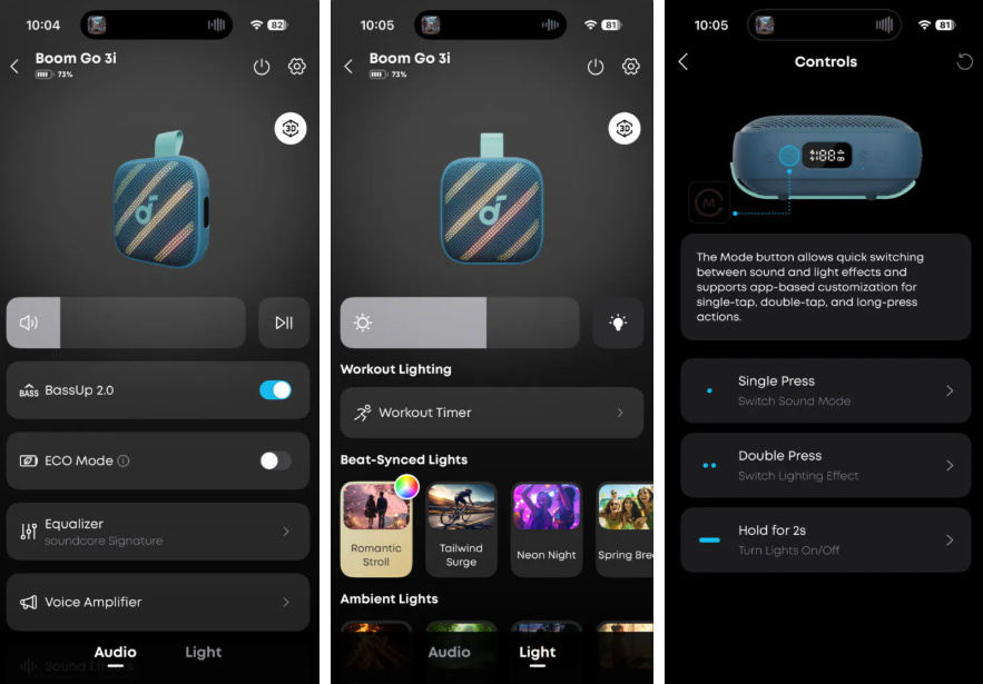 Một số thiết lập qua ứng dụng Soundcore.