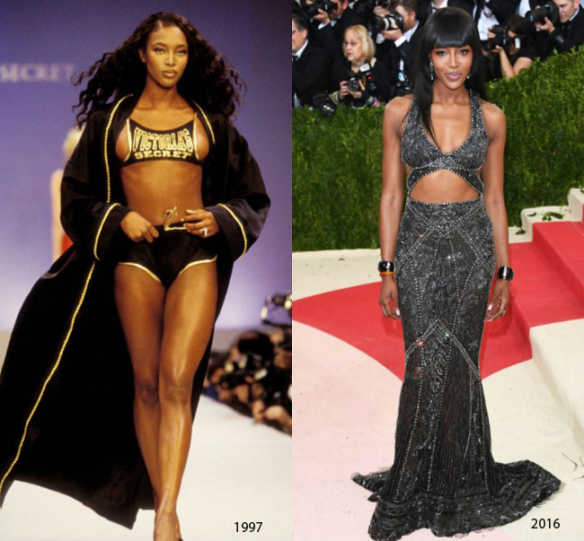 Siêu mẫu Naomi Campbell năm nay 45 tuổi nhưng nhan sắc cô gần như không hề thay đổi so với thời xuân sắc.