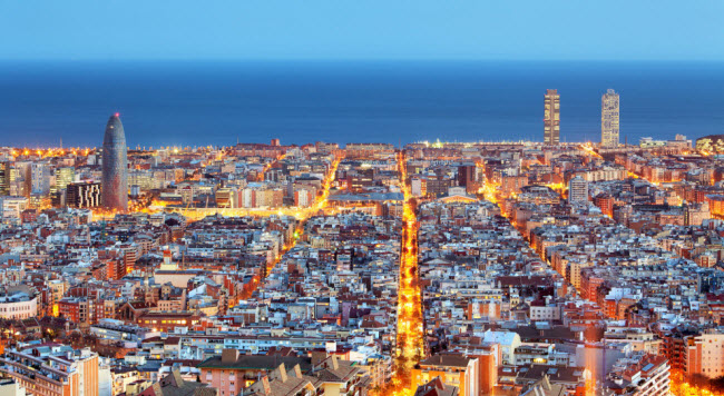 Barcelona skyline.