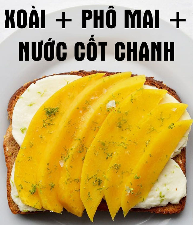 Xoài, phô mai và nước cốt chanh