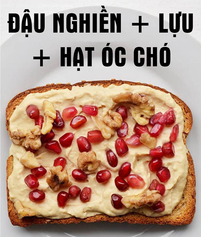 Đậu nghiền, lựu và hạt óc chó