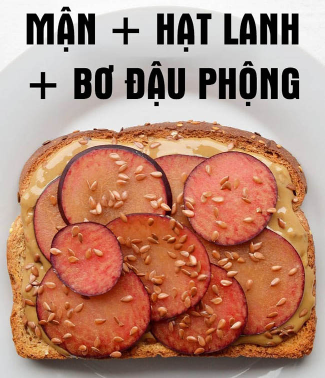 Mận, hạt lanh và bơ đậu phộng