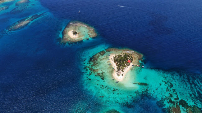 Quần đảo San Blas, Panama: Quần đảo này trông giống như một thiên đường hoang sơ, với các hàng cọ dọc bãi cát cùng nước biển trong xanh như ngọc.