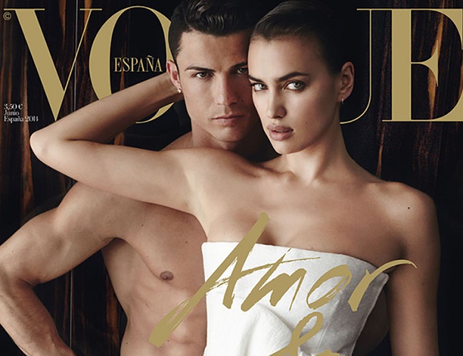 Siêu mẫu Irina Shayk có lẽ là bạn gái "dài hạn" nhất trong tình trường đào hoa của Cristiano Ronaldo. Cặp đôi từng gây xôn xao khi chụp ảnh tình cảm trên tạp chí Vogue Tây Ban Nha. 