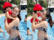 Đời sống Showbiz - Hải Băng diện bikini tự tin khoe bụng bầu 7 tháng