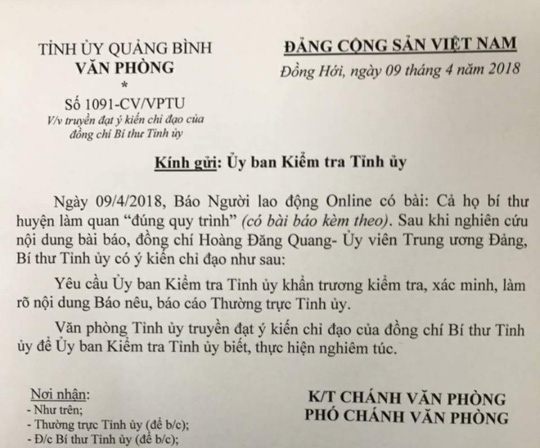 Cả họ bí thư huyện làm quan: Bí thư Quảng Bình yêu cầu làm rõ - 1