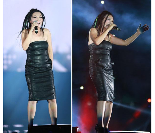 Phương Thanh chọn "nhầm" trang phục khi biểu diễn trên sân khấu. 