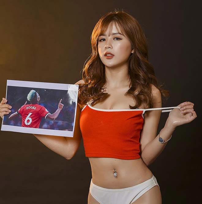 Hot girl Dương “Kẹo” fan MU “ôm” Pogba khoe “ảnh nóng” - 5