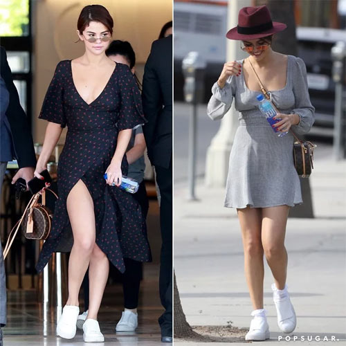 Selena Gomez tuyệt xinh khi diện váy với giày sneaker - 4