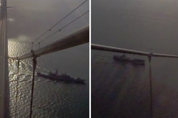 Cận cảnh tàu chiến Nga đi qua trước &#34;mũi&#34; Anh đến Syria - 1