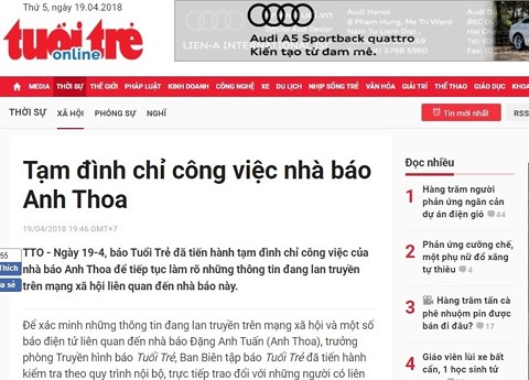 Báo Tuổi Trẻ tạm đình chỉ công việc của Trưởng phòng Truyền hình - 1