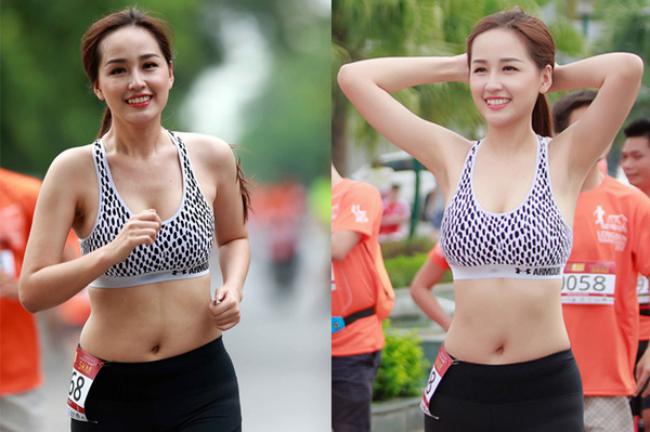 Hoa hậu Mai Phương Thúy cũng nhiều lần là “nạn nhân” của việc chỉnh sửa ảnh quá tay. Trong một sự kiện thể thao năm 2017, cô khiến khán giả bất ngờ khi hình ảnh đời thực (trái) và đã qua chỉnh sửa khác nhau hoàn toàn.
