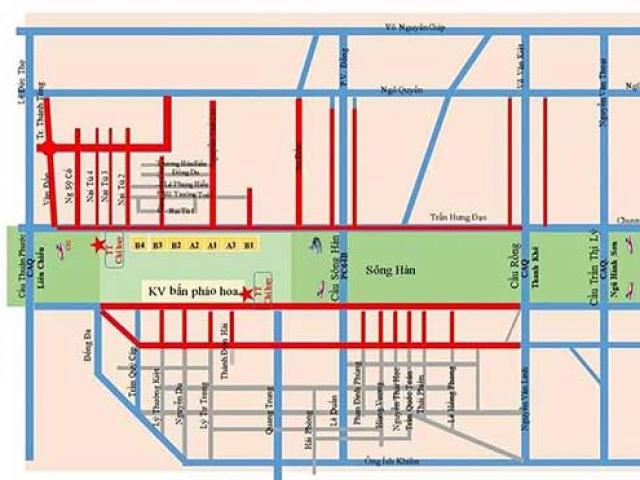 Đà Nẵng bắt đầu cấm đường chuẩn bị cho pháo hoa khai tiệc