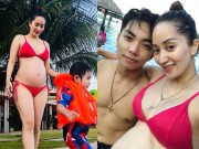 Đời sống Showbiz - Khánh Thi bầu 8 tháng vẫn diện bikini du lịch cùng chồng con