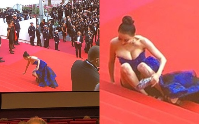 Hoa hậu Trung Quốc bị nghi cố tình &#34;vồ ếch&#34; ở Cannes là ai? - 1