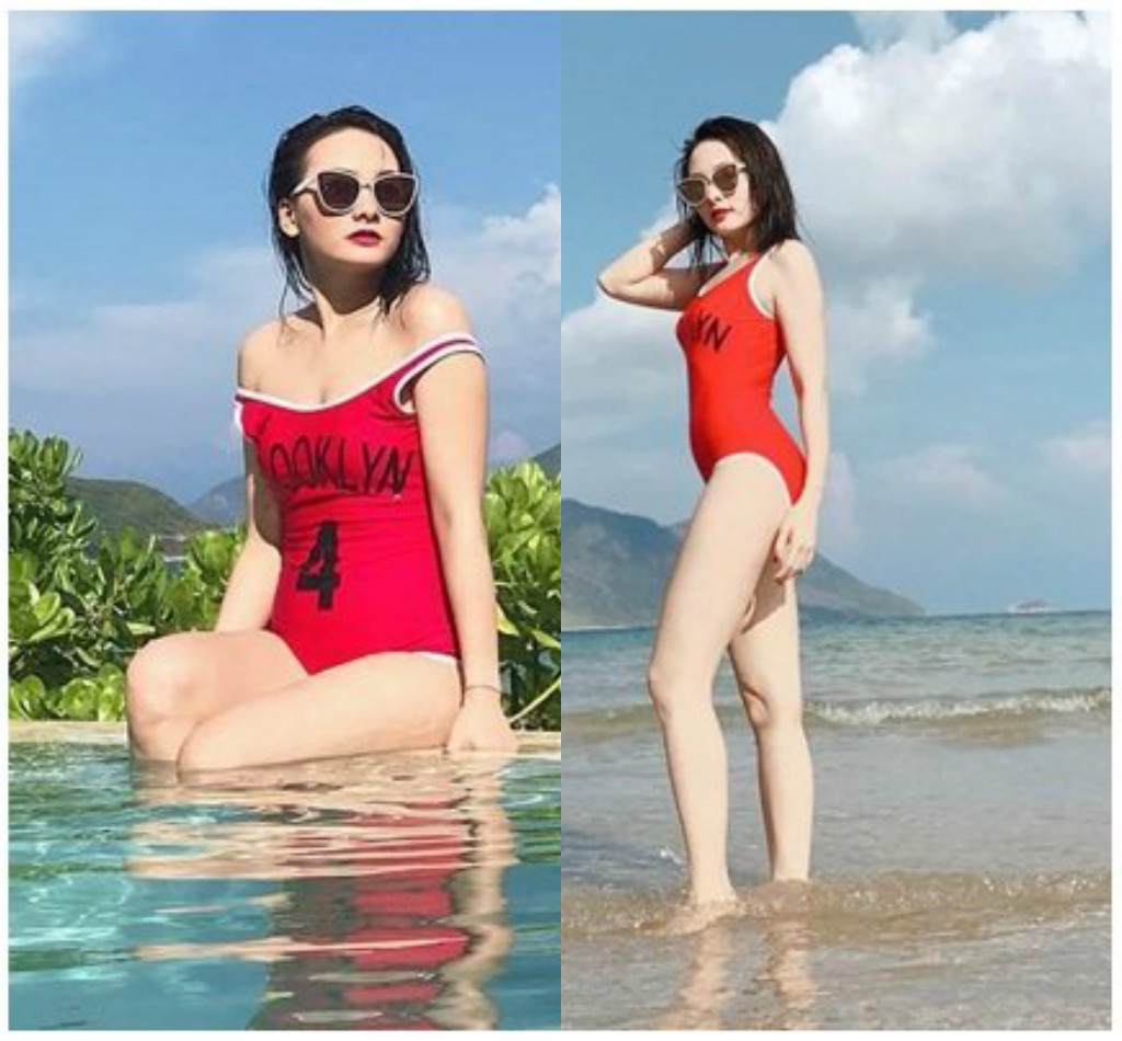 Bảo Thanh mặc bikini đỏ rực khoe đường cong &#34;nóng rẫy&#34; chào hè - 1