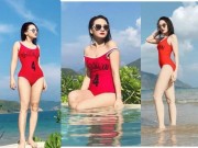 Đời sống Showbiz - Bảo Thanh mặc bikini đỏ rực khoe đường cong &quot;nóng rẫy&quot; chào hè