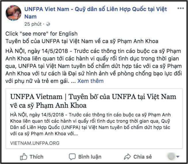 Quỹ dân số LHQ chấm dứt hợp tác với Phạm Anh Khoa, CSAGA tuyên bố rút video gây bức xúc - 2