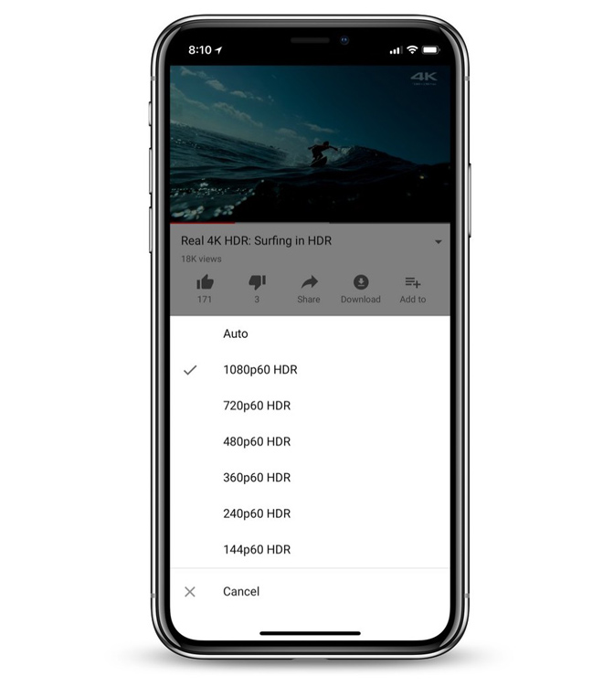 iPhone X đã hỗ trợ xem video YouTube HDR chất lượng cao - 1