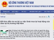 Công nghệ thông tin - Bộ Công thương: Vụ Grab thâu tóm Uber vi phạm Luật Cạnh tranh