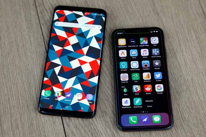 galaxy s9 vs iphone x