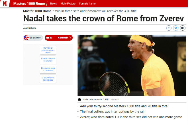 Nadal vô địch Rome Masters: Báo chí phong &#34;người trời&#34;, vẫn lo mất số 1 - 3