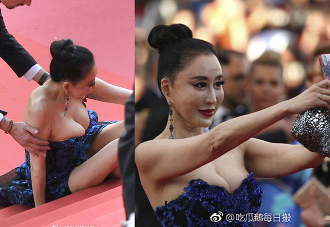 Đôi mắt trang điểm kỳ dị của hoa hậu Trung Quốc vồ ếch ở Cannes - 1