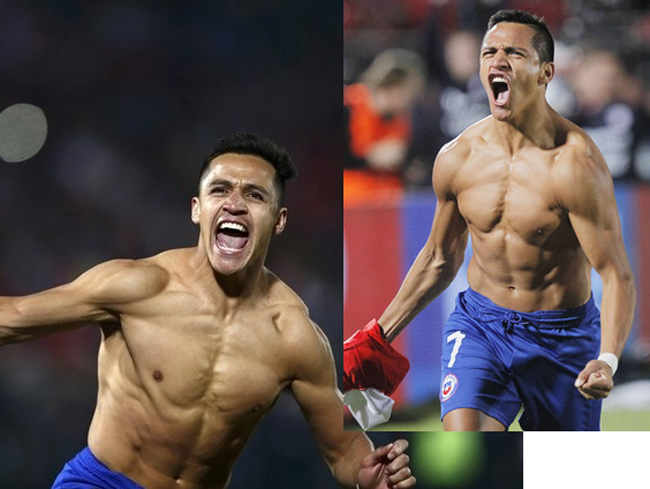 Alexis Sanchez là cái tên thứ 3 trong danh sách trên. Anh thường tập squat với tạ, chống đẩy bật, ném bóng tạ để tăng cường sức mạnh.