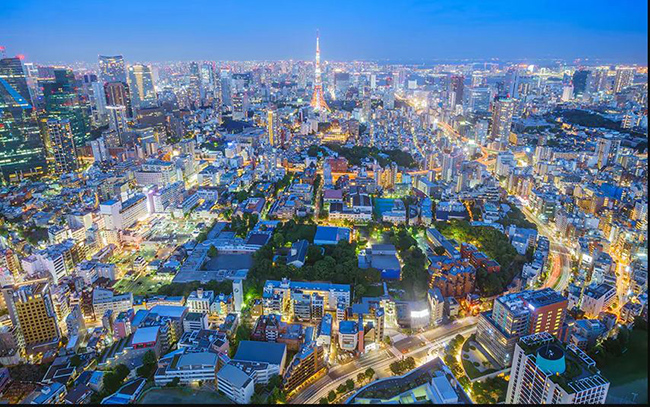 Tokio, Nhật Bản: Điểm nổi bật, Tháp Tokio Skytree &#40;634m&#41;, Tháp Tokyo &#40;333m&#41;, Tháp Midtown &#40;248m&#41;.