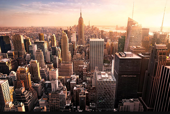 New York, Hoa Kỳ: Điểm nổi bật, Trung tâm thương mại Thế giới (541m), Tòa nhà Empira State (449m), Tháp Bank of America (366m).
