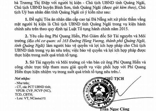 Chủ tịch tỉnh Quảng Ngãi bị kiện ra tòa 5 lần trong 1 tháng - 2