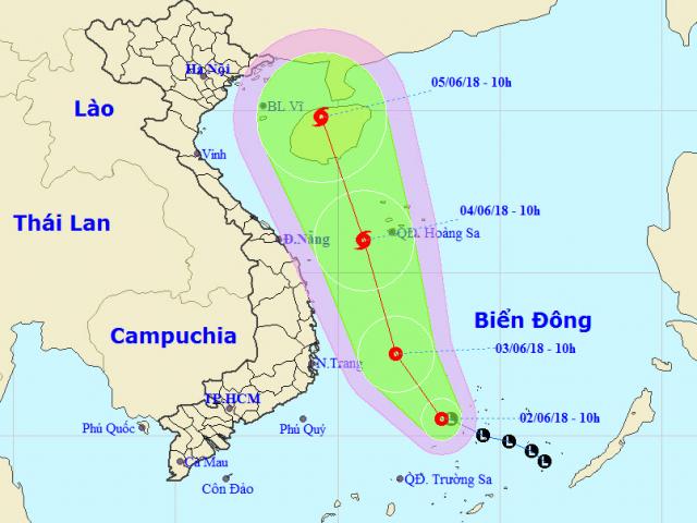 Áp thấp nhiệt đới giật cấp 8 đang hoành hành ở quần đảo Trường Sa