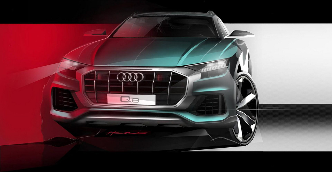Audi &#39;&#39;nhá hàng&#39;&#39; chiếc Q8 2019 trước ngày ra mắt; thiết kế hầm hố và sắc nét - 1