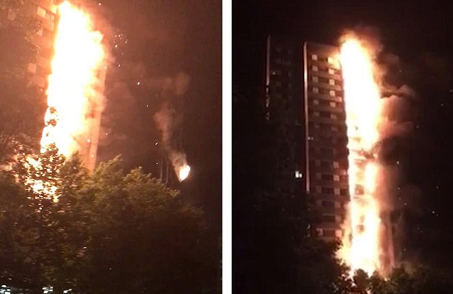 Vụ cháy chung cư 72 người chết ở Anh: Video lửa lan nhanh chưa từng thấy - 1