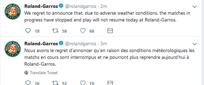Roland Garros ngày 11: Halep đại chiến Muguruza bán kết, Cilic - Del Potro tạm hoãn - 1