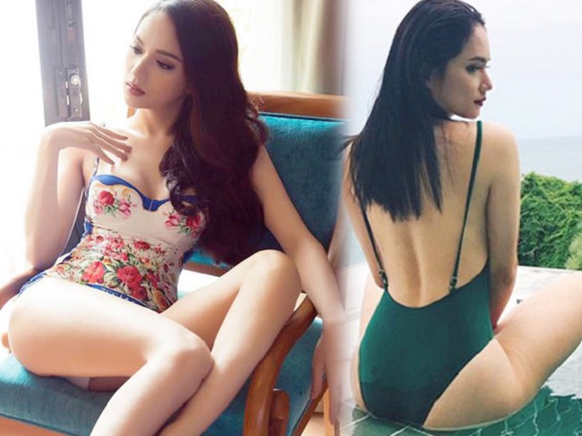 Hoa hậu Hương Giang sở hữu hình thể hoàn mỹ, cực kỳ gợi cảm khi chụp từ phía sau. 