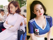 Bạn trẻ - Cuộc sống - &quot;Hot girl ngủ gật&quot; nóng bỏng cổ vũ đội tuyển Nhật tại World Cup 2018