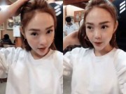 Đời sống Showbiz - Dân mạng lại soi cằm dài bất thường của Minh Hằng