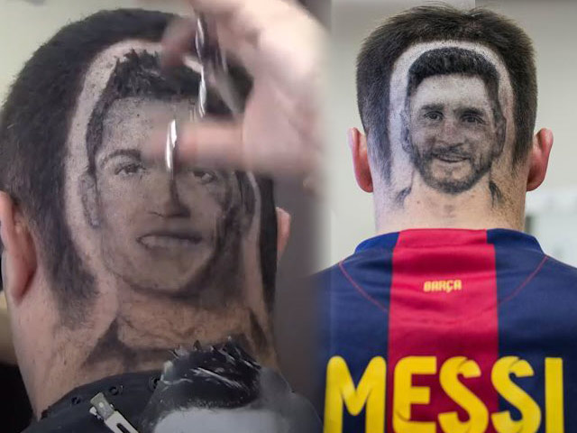 Đẹp mùa World Cup: Fan cắt tóc hình mặt CR7, Messi - 1